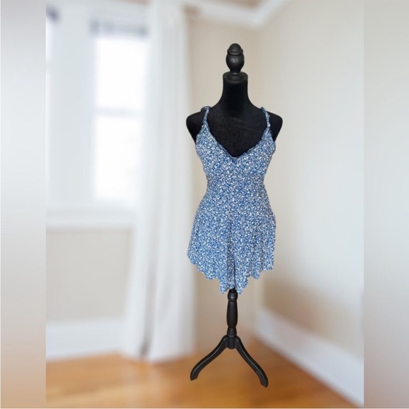 Princess Polly Thunderclouds Playsuit Romper Size 8 Blue Floral Print - Picture 5 of 15